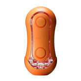 The Tenga Flip Orb Sunset Orange is a sleek and ergonomic masturbator from Tenga, featuring a vibrant orange exterior with a transparent center that reveals its intricately textured internal details, designed to enhance pleasure.
